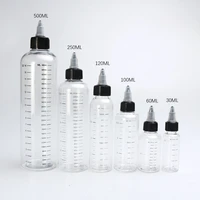 5pcs 3060100120250500ml black plastic pet liquid juice dropper bottles with scale tattoo pigment ink containers pointed top