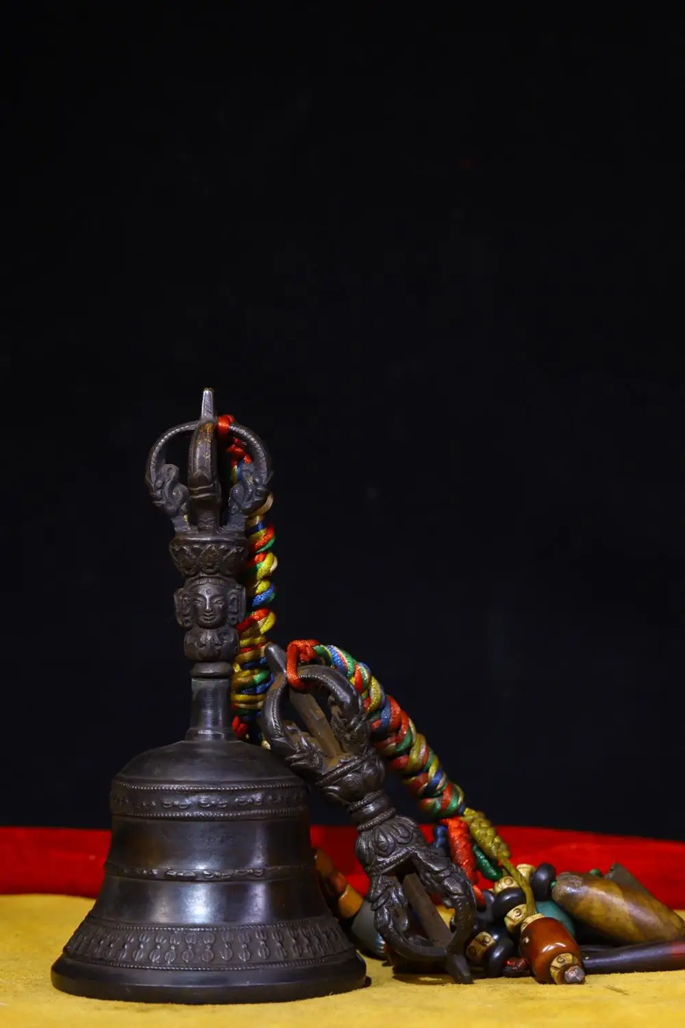 7 &quotТибетский буддистский храм старинная бронза старый погремушка кулон Дордже