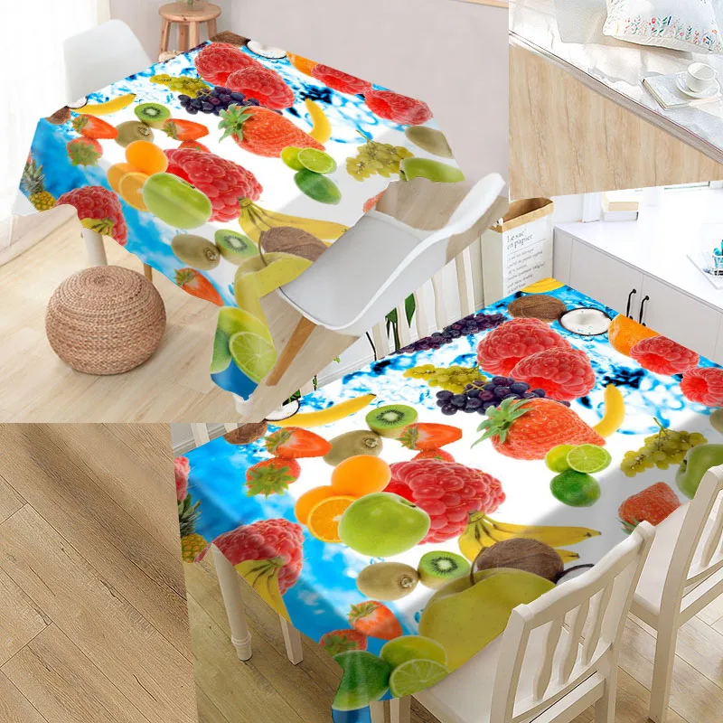 

Custom High Quality Fruit Cloth Oxford Fabric Rectangular Waterproof Oil Proof Table Cover Family Party Tablecloth