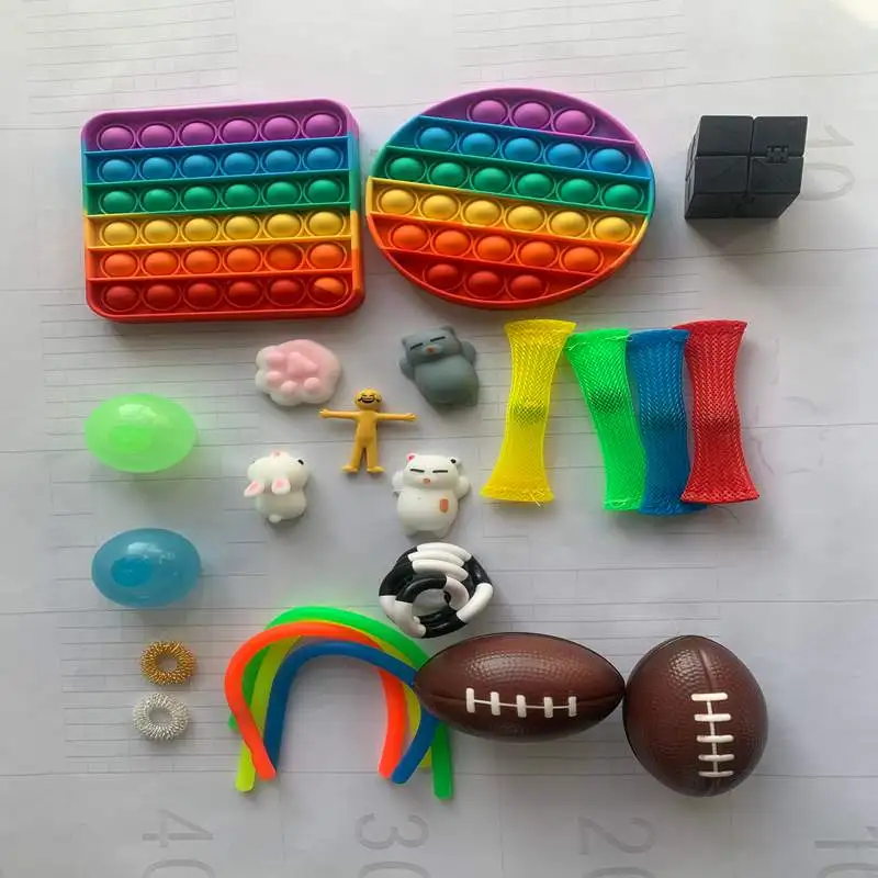 

Fidget Sensory Toy Set Stress Relief Toys Autism Anxiety Relief Stress Bubble Fidget Sensory Toy For Kids Adults