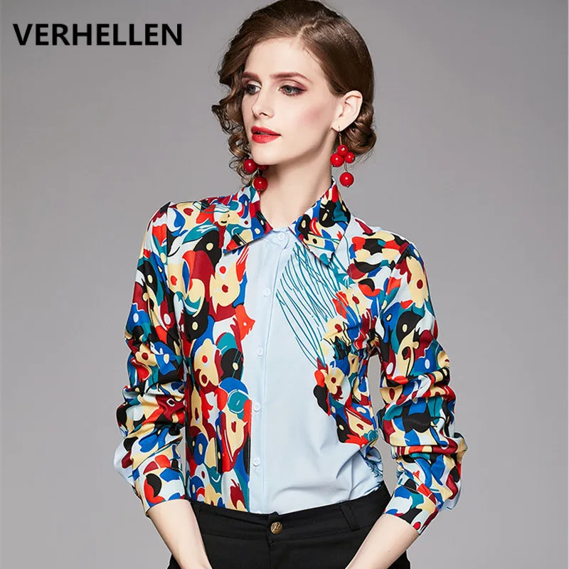 VERHELLEN модные дизайнерские блузки для подиума 2019 осенние женские рубашки с