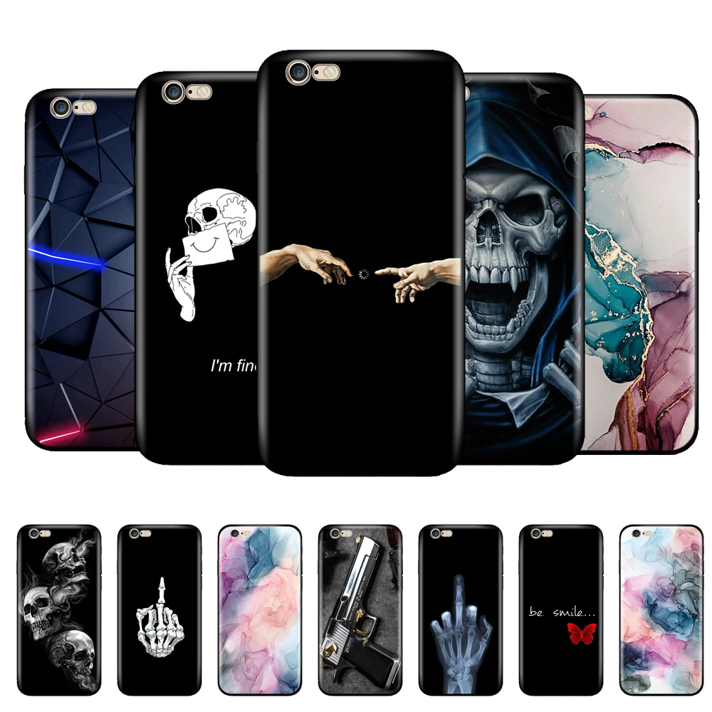 Чехол для iphone 5s 5 s se 2016 4 0 дюйма силиконовый мягкий чехол-накладка Apple 6 plus черный