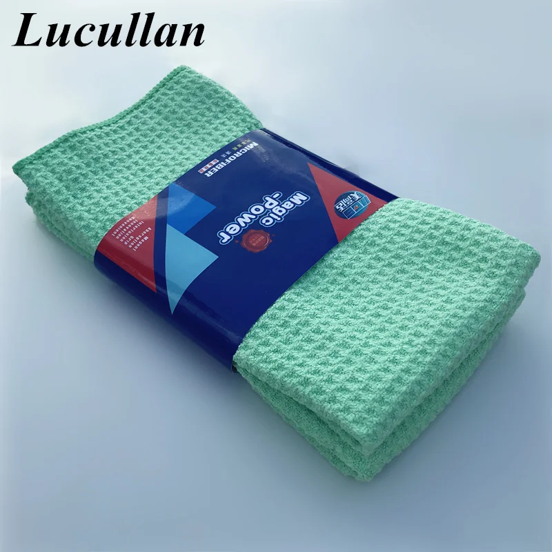 Lucullan Magic Мощность супер поглощающей Вафельная Ткань 30X40 см 380GSM микрофибровое полотенце для Стекло Краски и интерьера