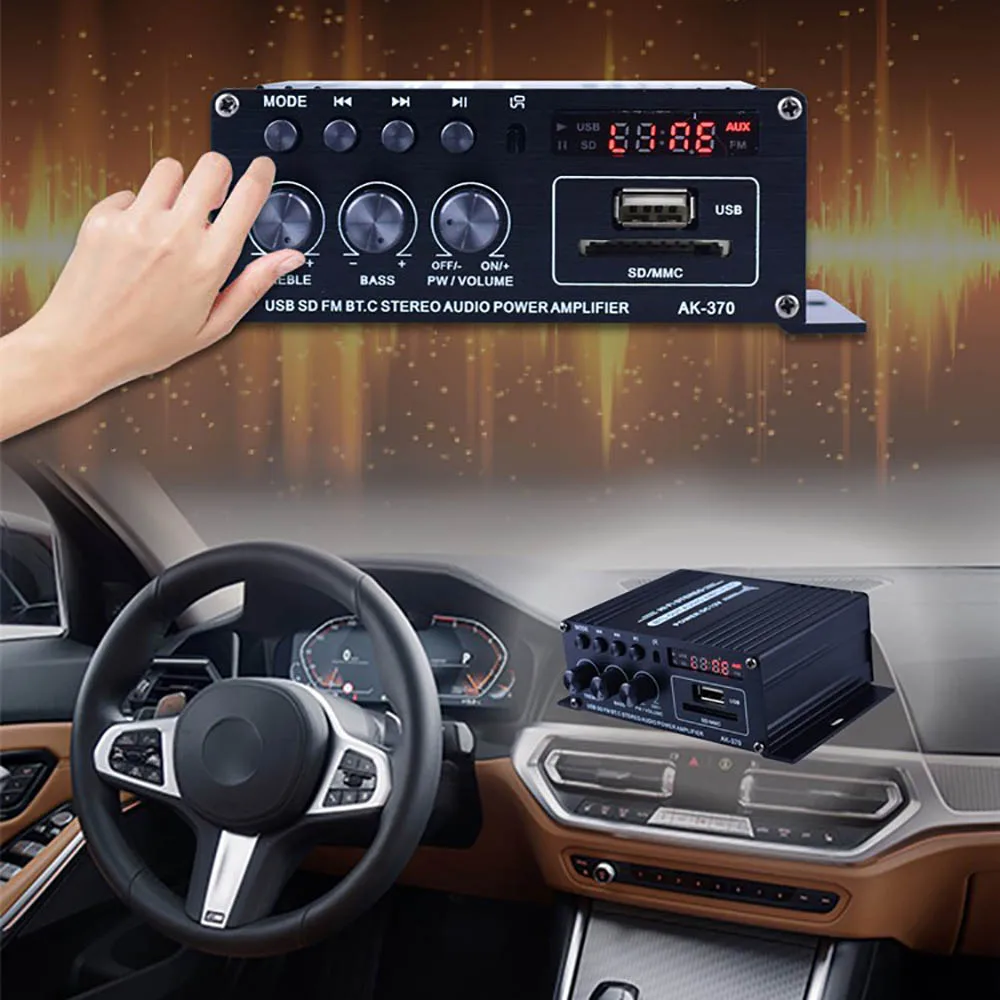Компактный усилитель мощности 12 В Bluetooth 5 0 | Автомобили и мотоциклы