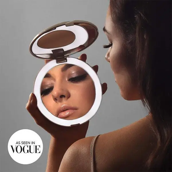 

Hand-held folding makeup mirror with light portable vanity mirror portable light filling girl rechargeable LED