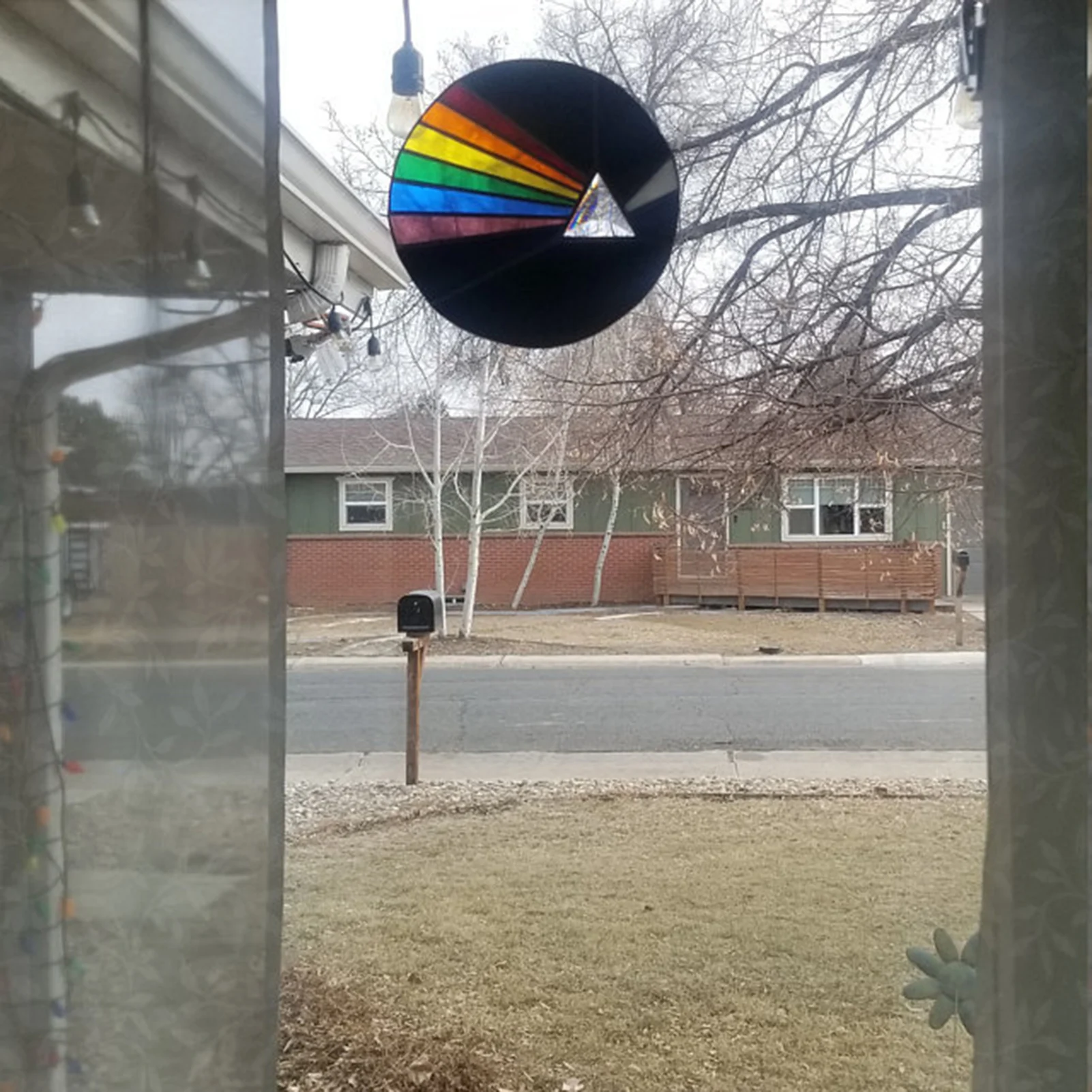 

Dark Side of the Moon Stained Glass Hangings Wall Art Decoration