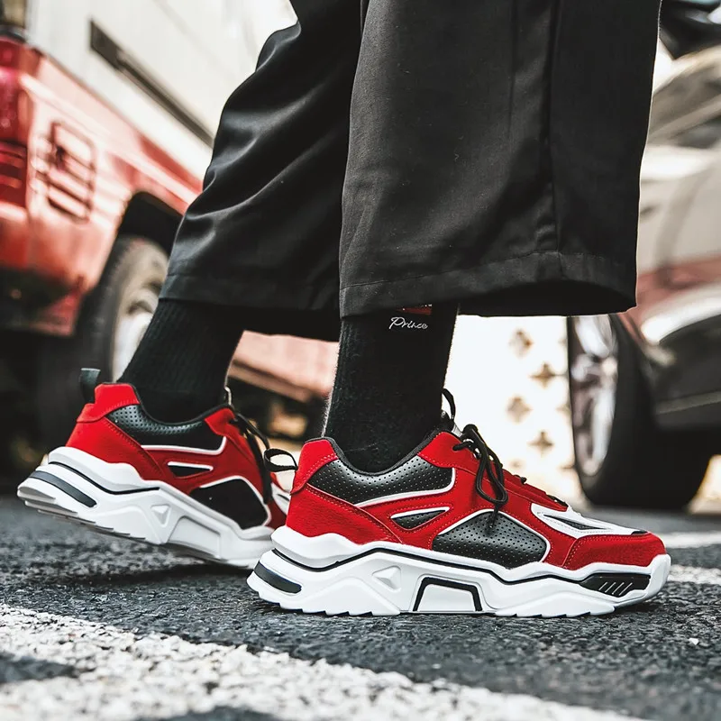 Кроссовки мужские дышащие повседневная обувь для отдыха толстая подошва удобные