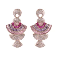 new fashion fan earrings for women europe and america elegant temperament dangle jewelry ginkgo biloba earings