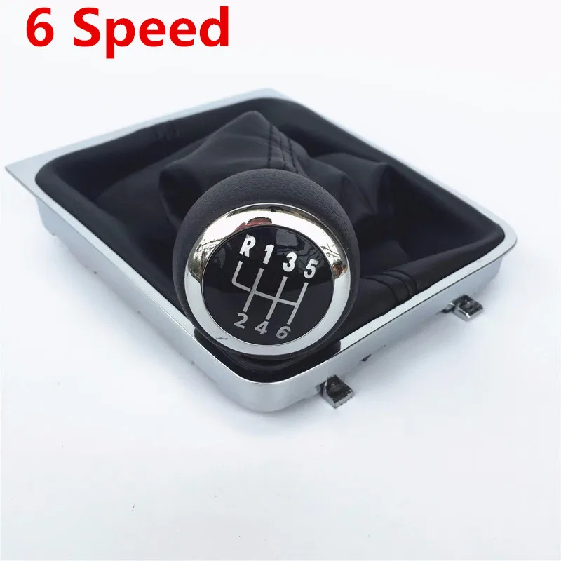 6 Speed Boot 5/6 Скорость машина для укладки ручной Шестерни рычаг переключения передач Stick ручка-паяльник для Volkswagen VW Passat B6 2005 2006 2007 2008 2009 2011 - Название цвета: 6 Speed Boot