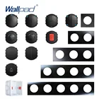 Wallpad DIY модуль Черный Алюминий настенный светильник выключатель светодиодный индикатор Функция Блокировка клавиш Бесплатная Комбинации на возраст 1, 2, 3, 4, 5, несколько рамка