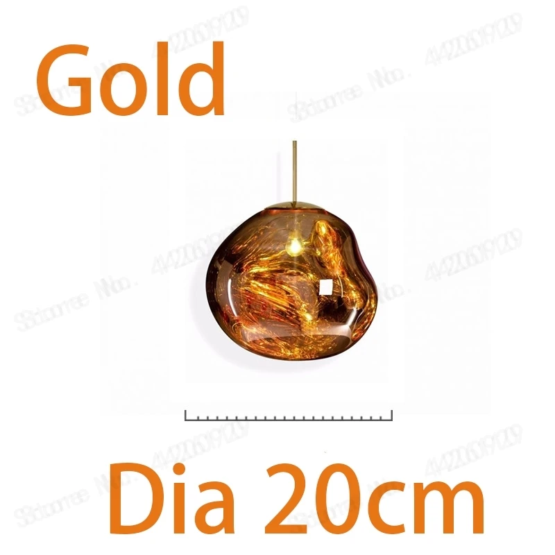 Dia 20cm Gold Скандинавская Лава стеклянная подвесная люстра в форме шара лампа прозрачная Современная фантазия Волшебная Люстра для ресторана бар кафе - Цвет корпуса: Dia 20cm Gold