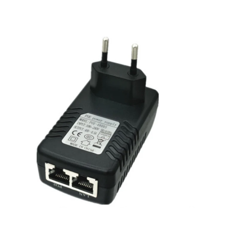 POE Power 48V 0.5A 24W Injector for IP Camera CCTV Security Surveillance PoE Supply Ethernet Adapter Phone EU Plug | Компьютеры и офис