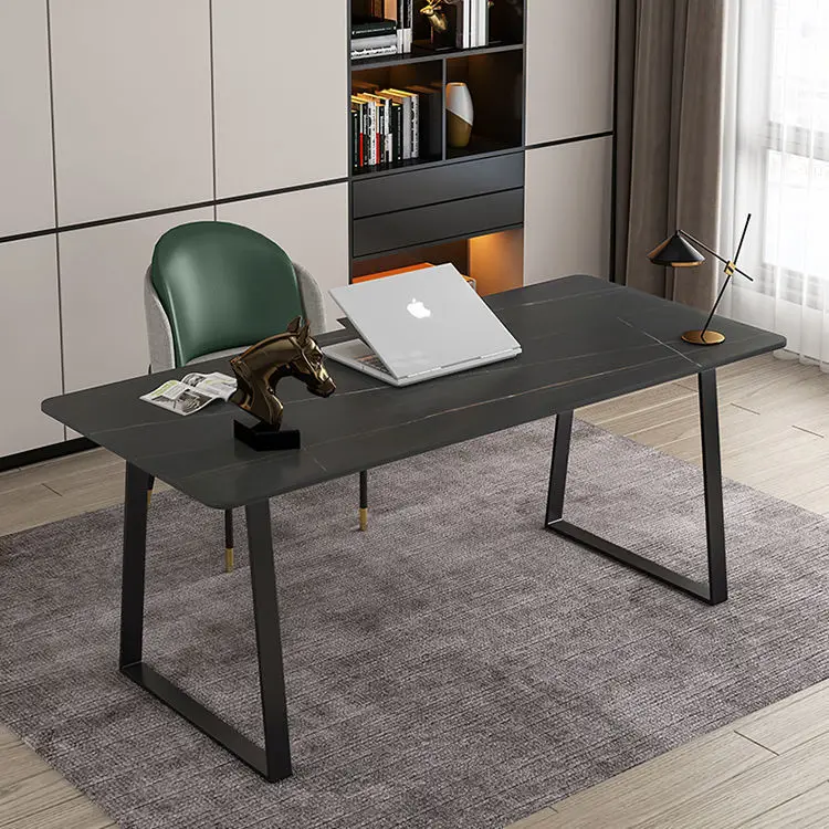 

Italian rock board minimalist square home apartment dining table metal office meeting notebook art computer desk escritorio