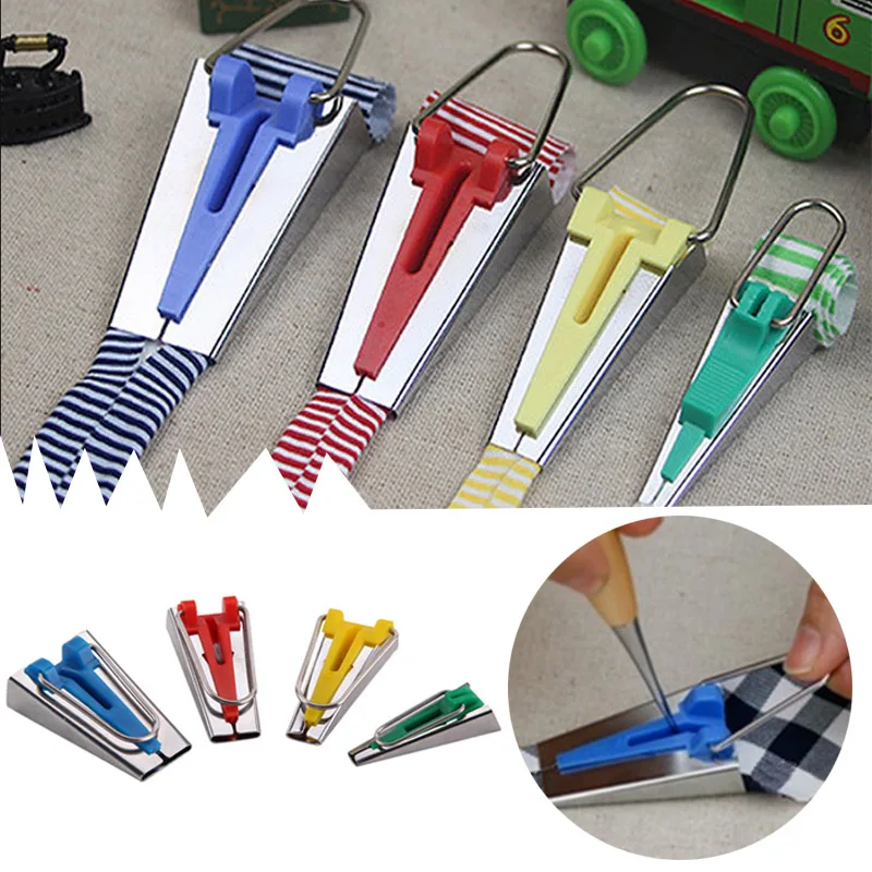 Sewing Quilting Bias Tape Maker Tool 4 Size DIY Fabric 6mm 12mm 18mm 25mm Durable Binding Craft |