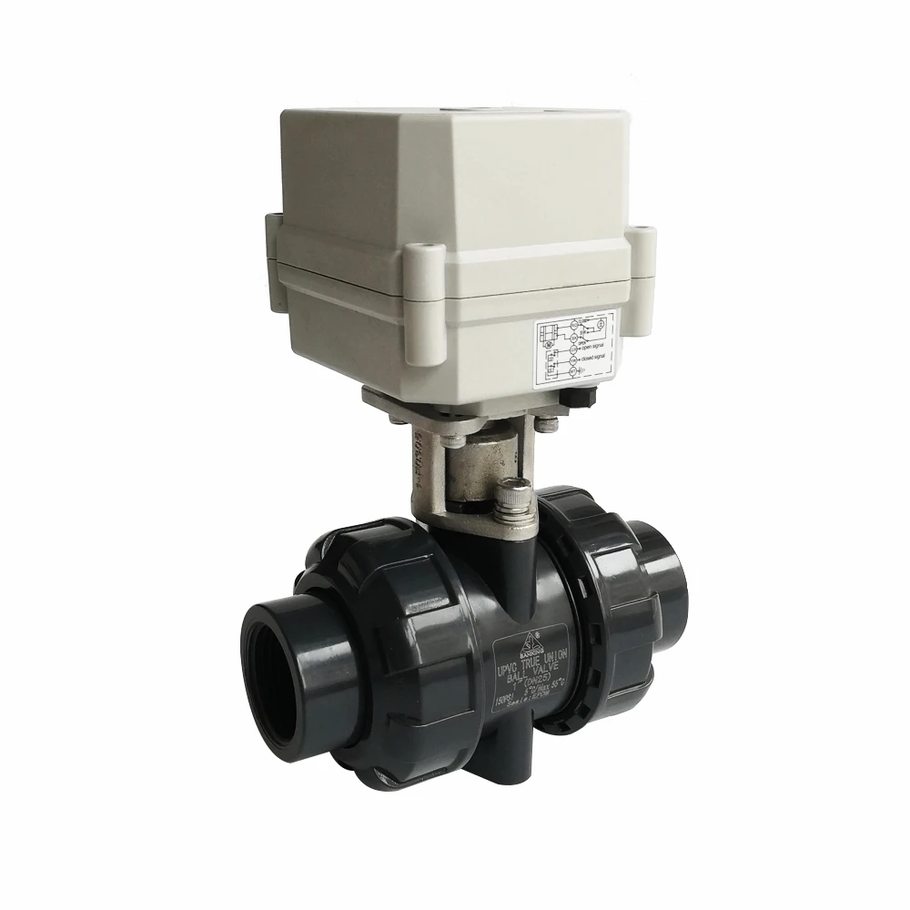 DC12V/24V PVC DN40 привод клапан BSP/NPT 11/2 ''моторизованный шаровой TF40-P2-C 10 нм вкл/выкл 15
