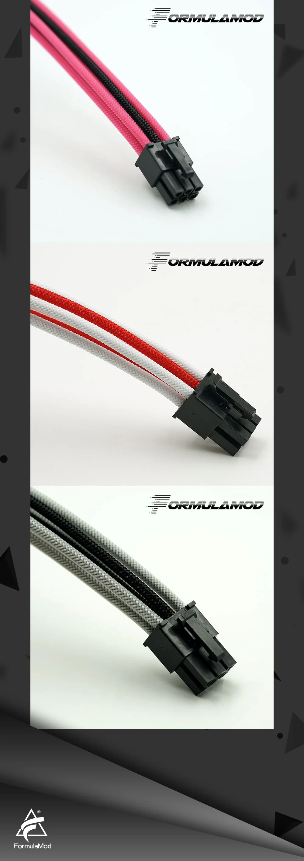 FormulaMod Fm-PCI6P-D, PCI-E 6Pin GPU удлинитель питания, материнская плата 18AWG 6Pin многоцветные соответствующие кабели расширения