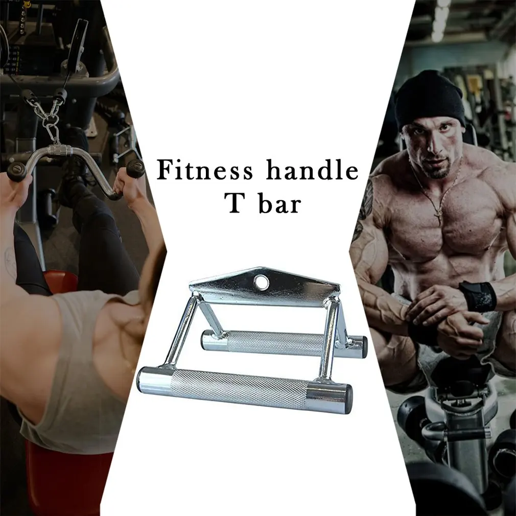

2021 New Women Hot Gym Lat Pull Down Rope Pully Cable Machine Attachment Triceps Fitness T-Bar Handle Grip Fitness Equipment