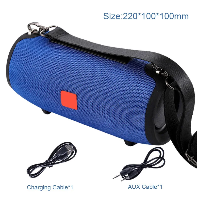 Blue Колонка Bluetooth портативная Колонка Беспроводная портативная звуковая коробка 20 Вт стерео Бас Сабвуфер fm-радио Бумбокс AUX USB PC звуковая панель динамики для iPhone Xiaomi Huawei акустическая система - Цвет: Blue