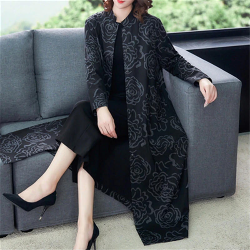 Новое поступление 2020 Осенний длинный кардиган тонкое пальто для женщин ветровка