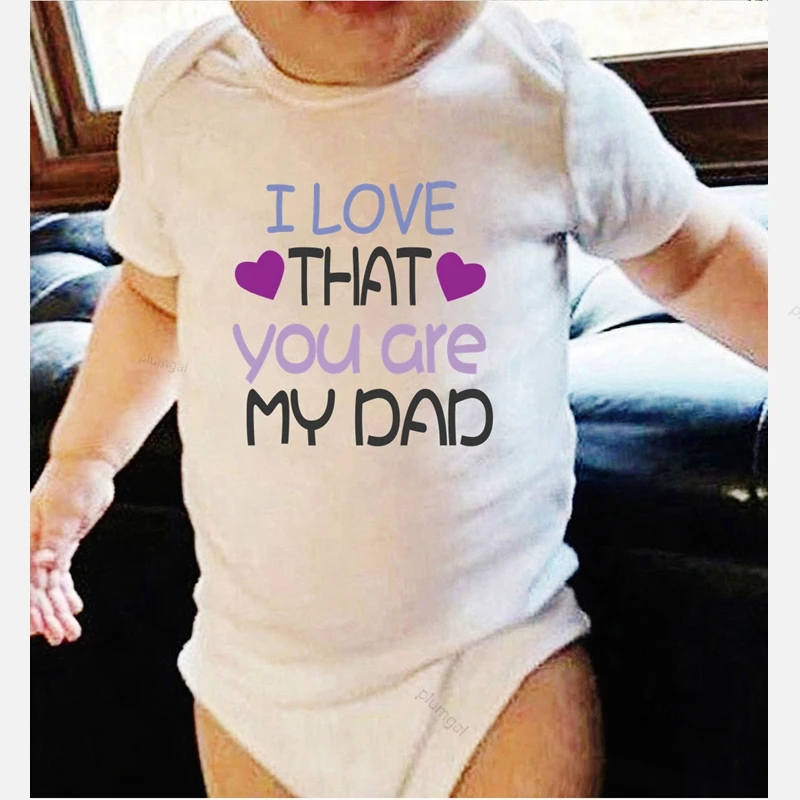 Боди для новорожденных девочек зимняя одежда детская с принтом Love You Dad хлопковая