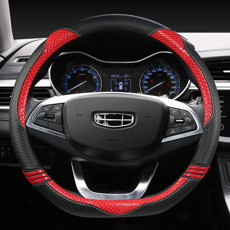

D ShapeCar Steering Wheel Cover Durable New for Geely BO RUI BO YUE ATLAS EMGRAND X7 DI HAO EMGRAND GS Coolray Auto Accessories