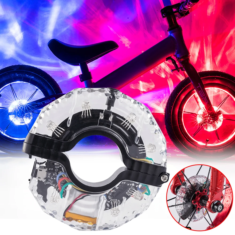 

7 Colors 18 Colors Dazzle Wheel Lights Children Balance Car Slide Car Small Drum Lamp USB Charging Waterproof Bike Accessories