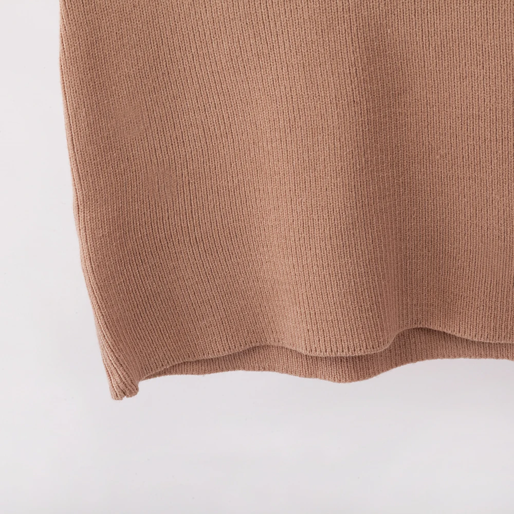 

Knitted Dresses Women 2020 Autumn New Arrival Sexy Solid Color Slim Style Female Cotton Half Skirt Pocket Free Shipping