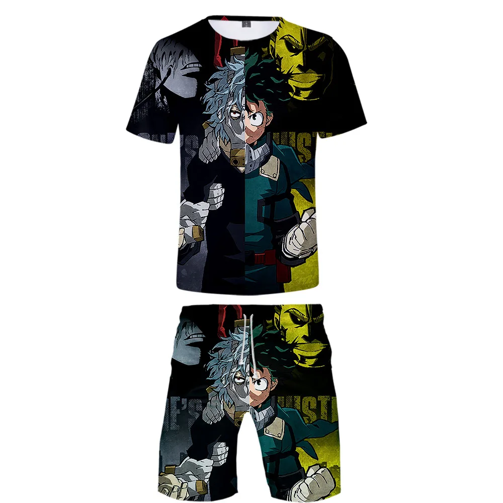 BOKU NO HERO манга 3D дизайн аниме мужской костюм из двух частей удобный и повседневный