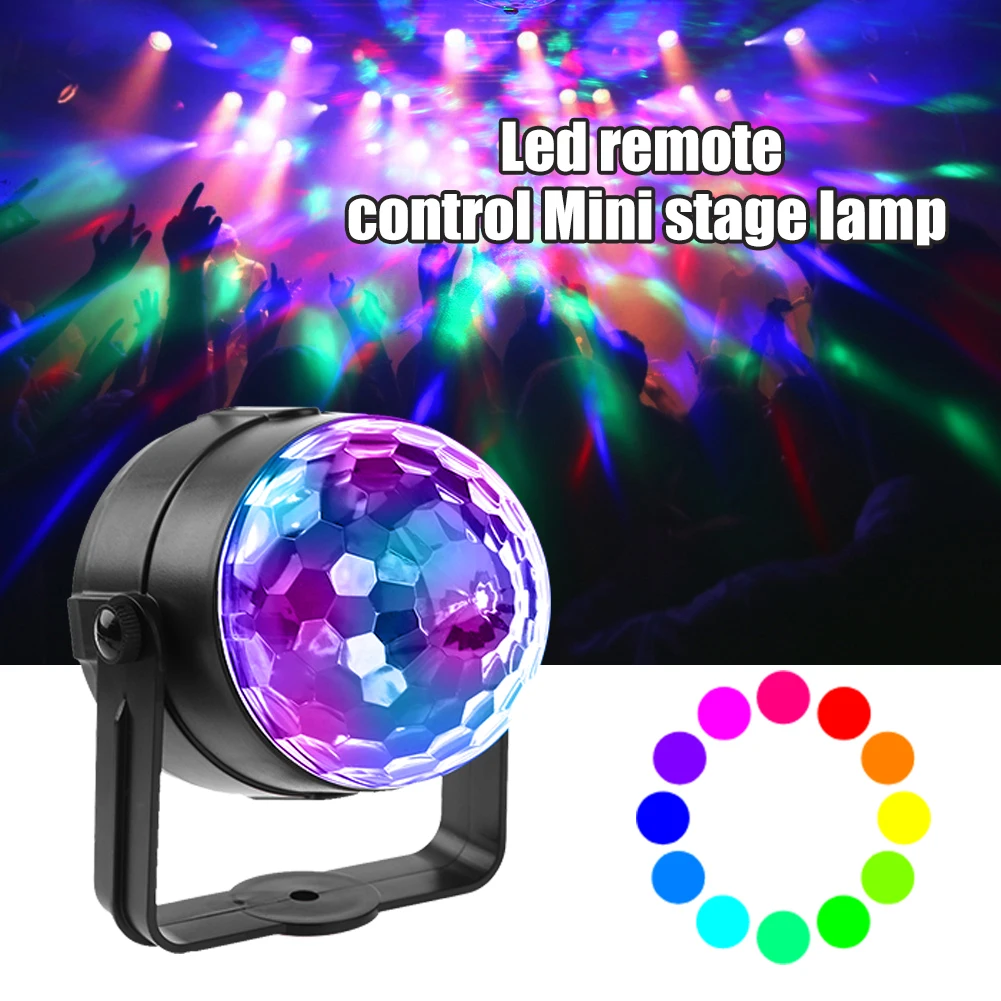 

Sound Activated Rotating Disco Ball LED Stage Light 15 Patterns RGB Party Laser Projector Lighting For Christmas Home KTV Effect