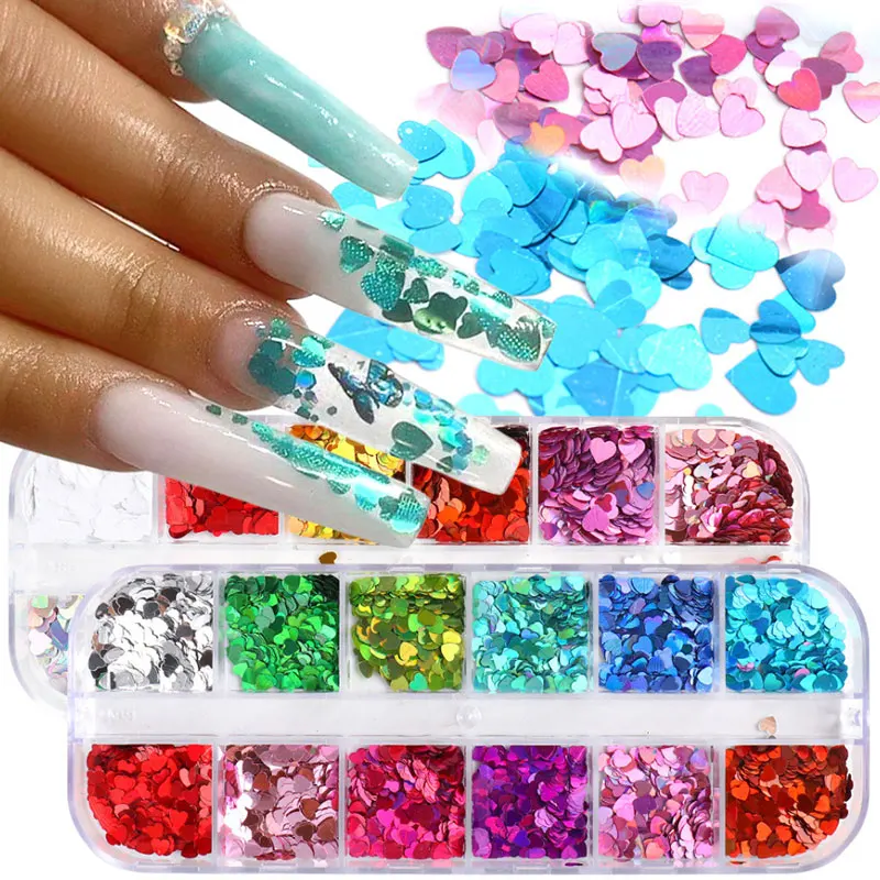 

Vintaged Nail SequinsDIY Mix Color Holographic Manicure Tips 3D Nail Decoration Glitter Nail Charms Accessories