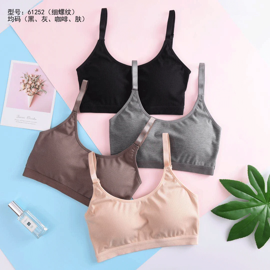 Sujetador de algod&oacute;n sin costuras para ni&ntilde;as, ropa interior de entrenamiento, para adolescentes, 8-16 a&ntilde;os, 2 piezas-0