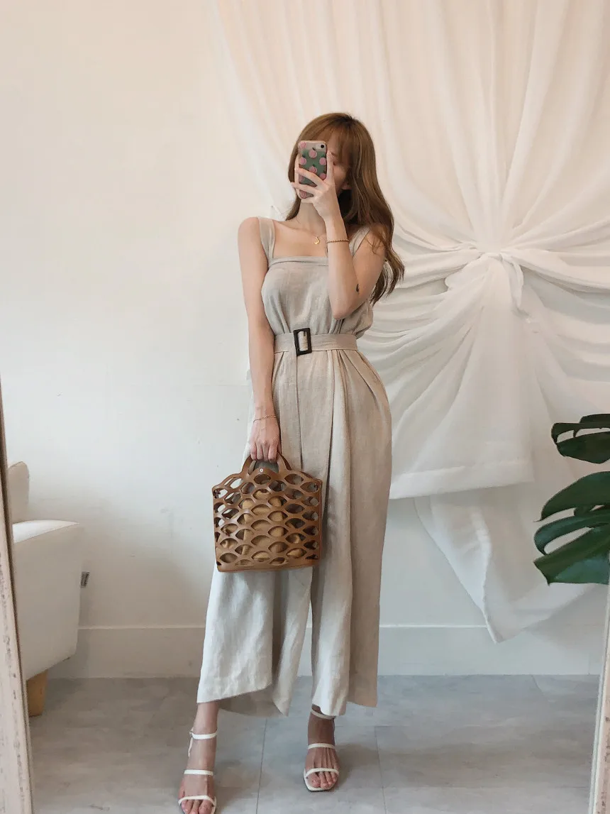 

2021 New Summer Women Jumpsuit Traf Bodysuit Womens Overalls Female Jumpsuits Rompers Mujer Sexy Sleeveless Bodycon Skinny Tee