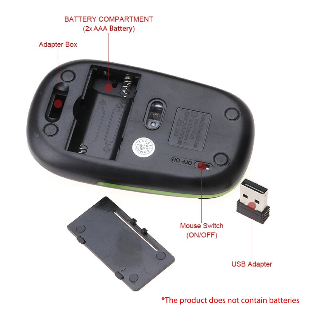 

2021 500-1000DPI Ultra-thin 2.4G Wireless Mouse Battery With USB Adapter Powerd Optical Slim Wireless Mouse For Computer Laptop