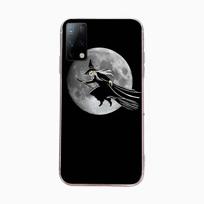 

Witch Girl Cat Phone Case For Samsung S4 S5 S6 S7 S7Edge S8 S9 S10 E Plus S20Fe lite Cover Fundas Coque