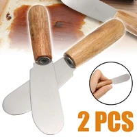 stainless steel cheese butter spatula mini small wooden handle sandwich jam slicer knife cutter spatula kitchen gadget safety