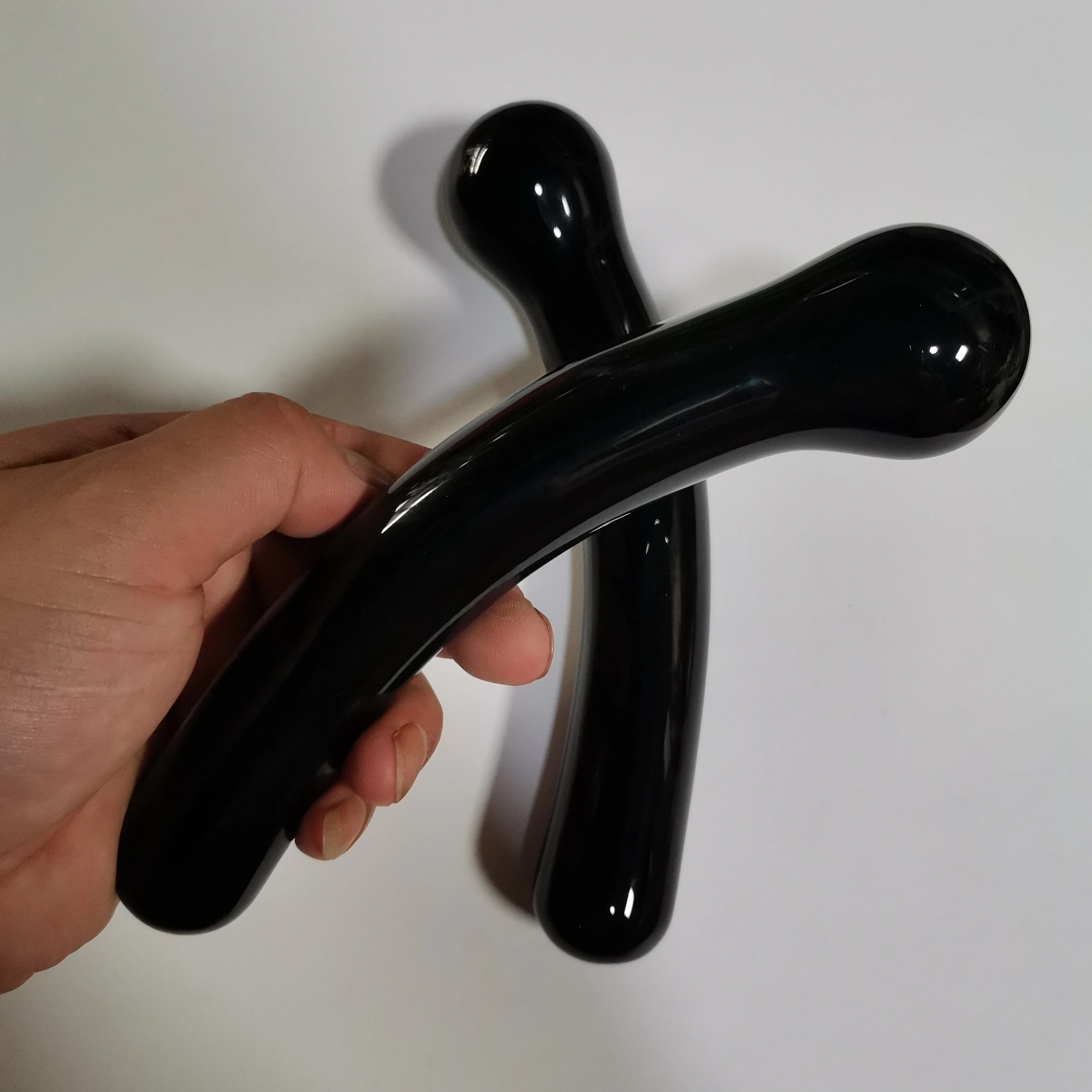 18 см натуральный obsidianCrystal художественное изделие Массажная палочка фэн шуй
