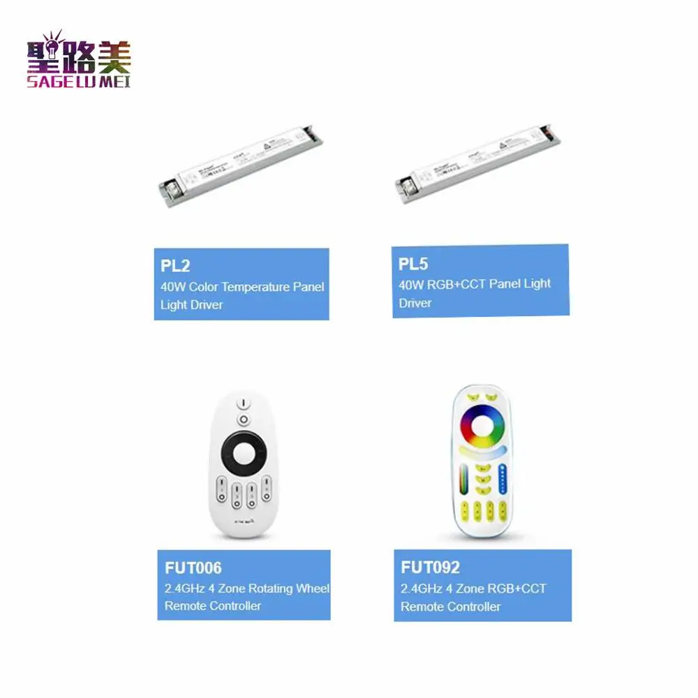 Milight MiBOXER PL2 40W Color Temperature Panel Light Driver Transformer PL5 RGB+CCT led power AC180-240V on - Преобразователь света панели с регулировкой цветовой температуры Milight MiBOXER PL2 40W, RGB+CCT, мощность светодиодов PL5, питание AC180-240V 