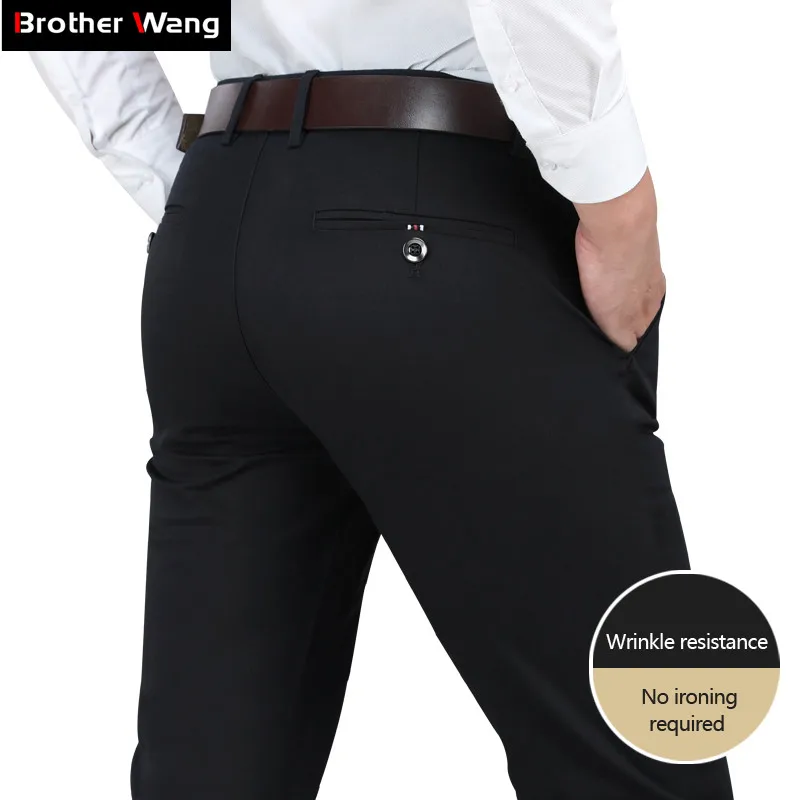 Брюки мужские однотонные из модала классический стиль деловой Повседневный