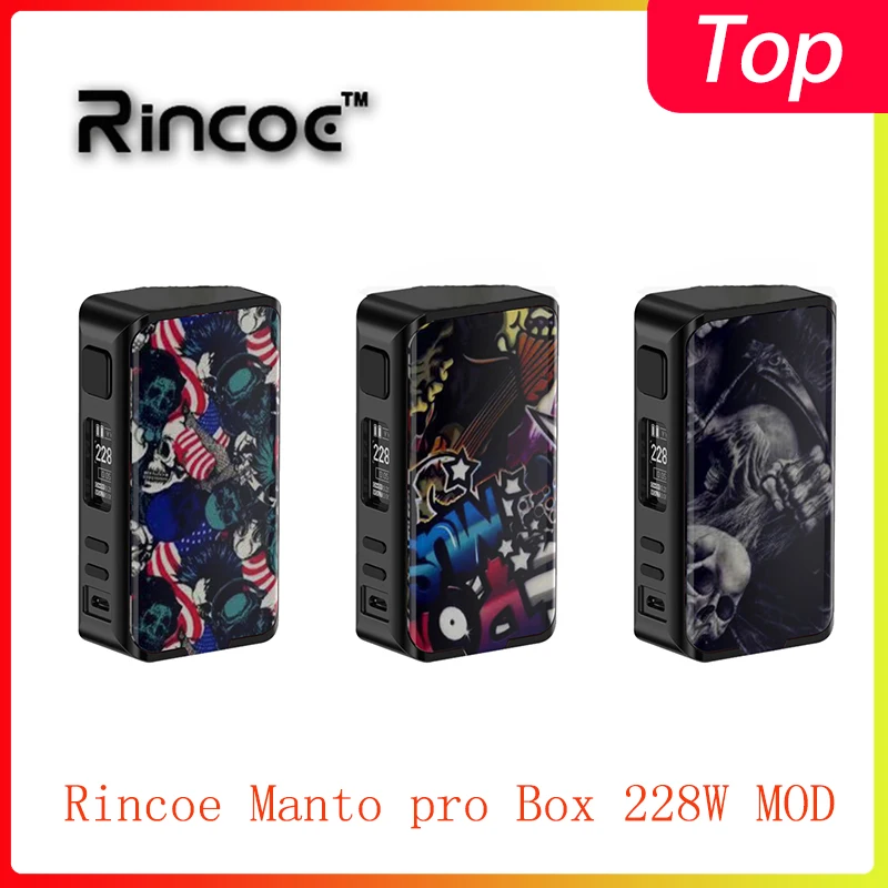 Новинка боксмод Rincoe Manto pro 228 Вт питание от аккумуляторов 18650 электронная сигарета