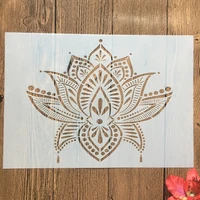 a4 29cm lotus flower diy layering stencils wall painting scrapbook coloring embossing album decorative paper card template