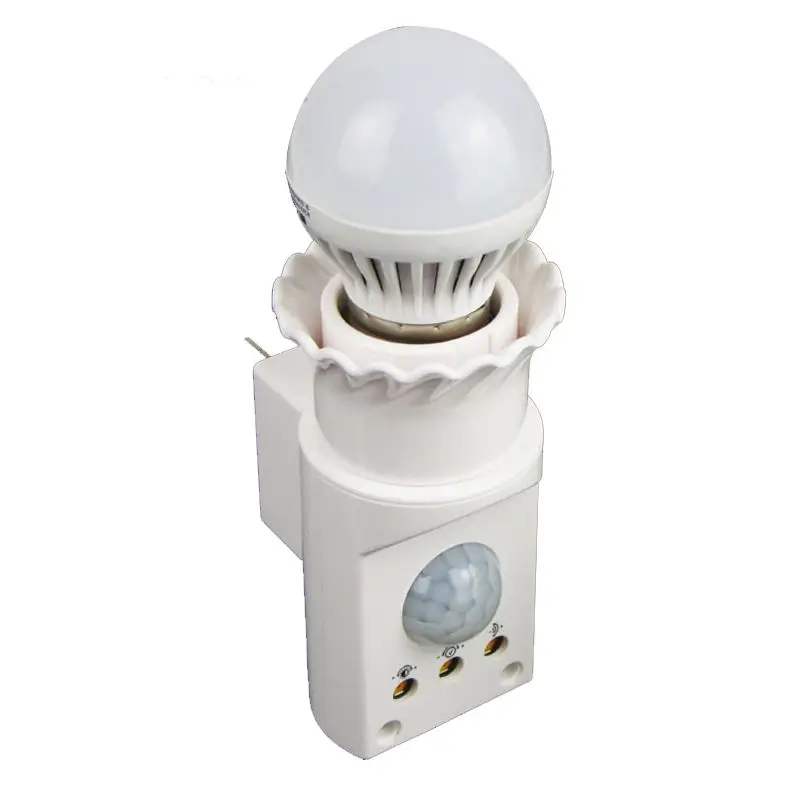 

Infrared Human Body Sensing Switch Sensing Lamp Socket Distance Photosensitive Delay Adjustable E27 Screw LED