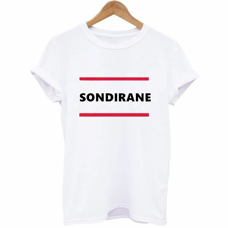 Женская футболка с буквенным принтом Sondiarne брендовая забавная коротким рукавом в