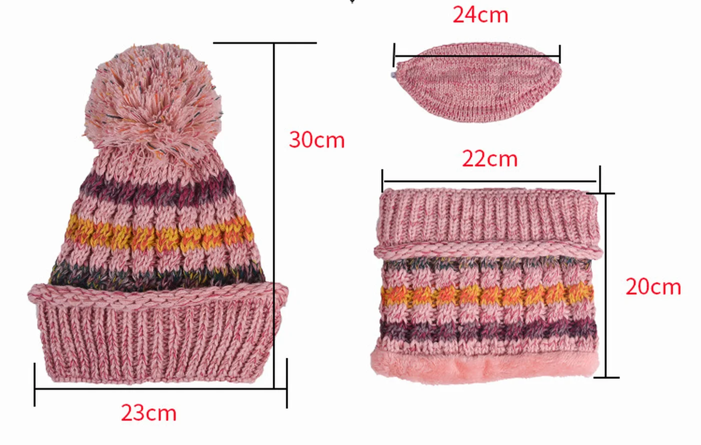 

Bohemian Style windproof Winter Beanie Hat Ladies Hat Scarf Warm Suit Plus Velvet Thick Hat Scarf Mask Set 3 Piece Beanie Hat