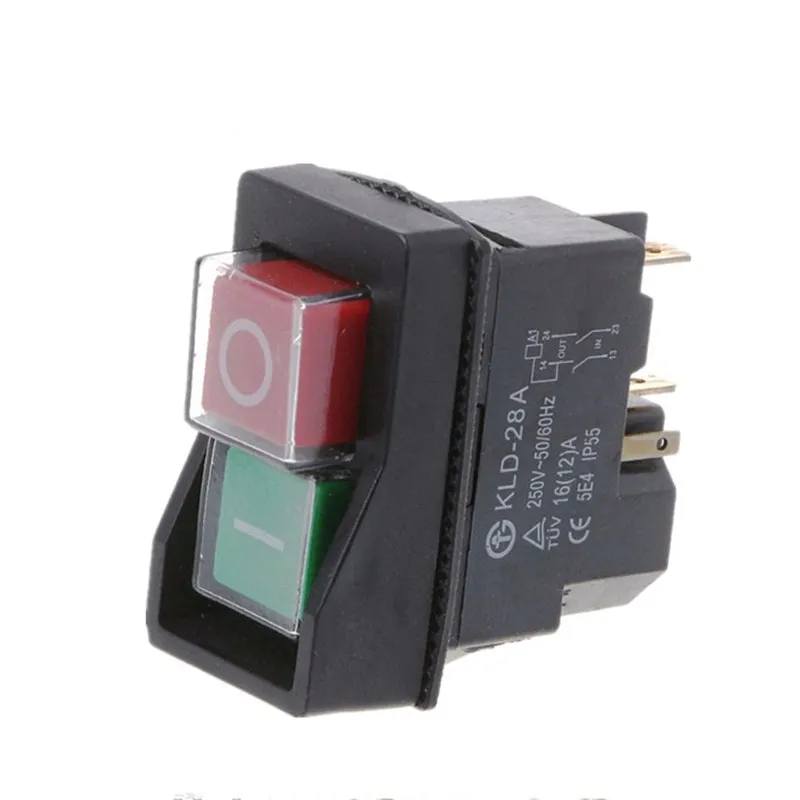 

KJD17 5Pins Electromagnetic Starter Push Button Switches 16A AC250V IP55 Waterproof Machine Garden Tool Equipment Safety Switch