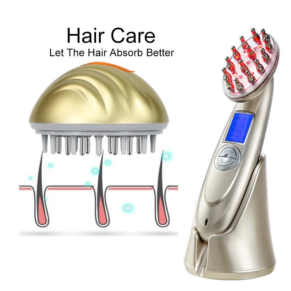 RF Radio Frequency Hair Growth laser helmet Oil Micro Current Laser Hair Growth Comb Vibration Hair Growth Instrument