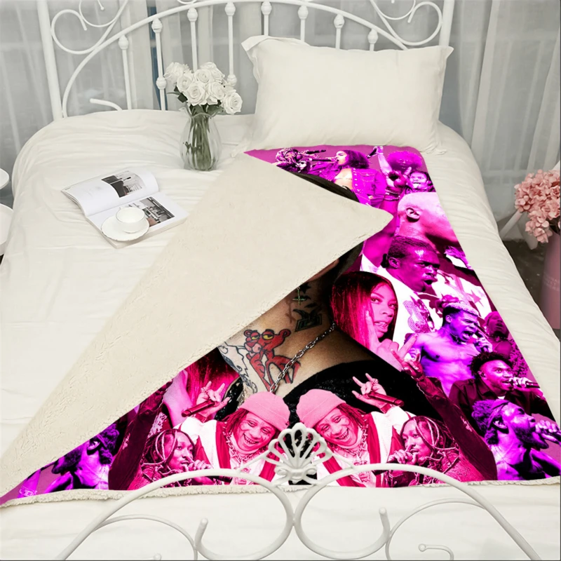 

Character Blankets Popular Rapper Lil Peep 3D Printed Blanket Sofa Travel Throw Blankets Teens Women Bedding Plush Quilt