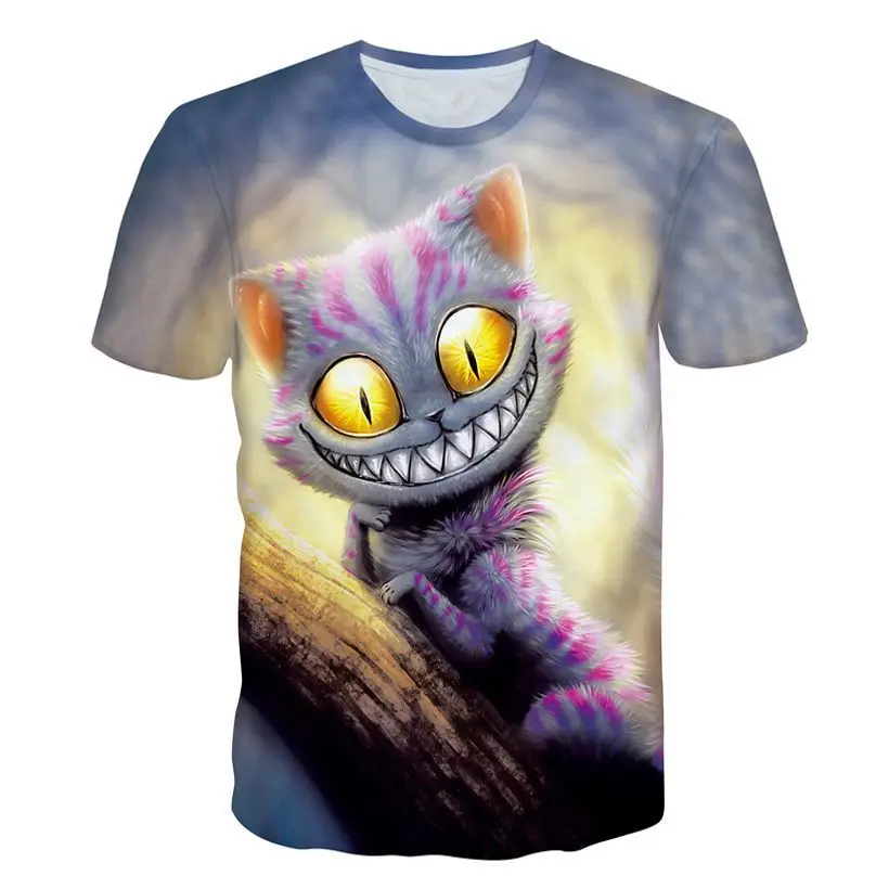 

Summer Cat Print Hip Hop T Shirt For Men Boys O Neck Short Sleeve Tops Men Cool Clothes Sport Causul 3D Cartoons T Shirts