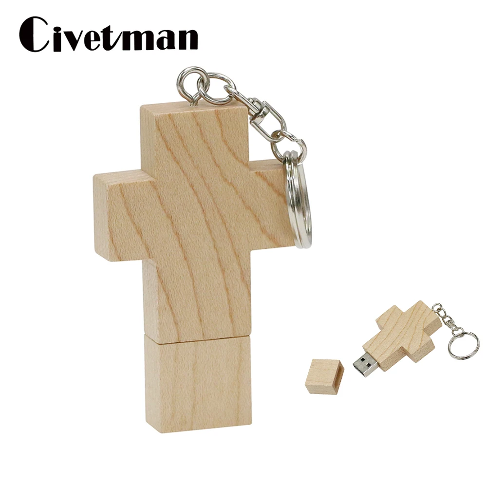Крестообразный Деревянный USB-флеш-накопитель Creativo 16 ГБ 32 64 128 256 USB 2 0