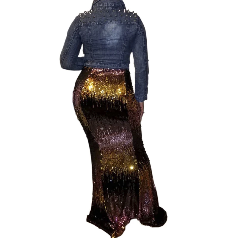 Женская юбка с кисточками Ucatheall элегантная Клубная бахромой и блестками высокой