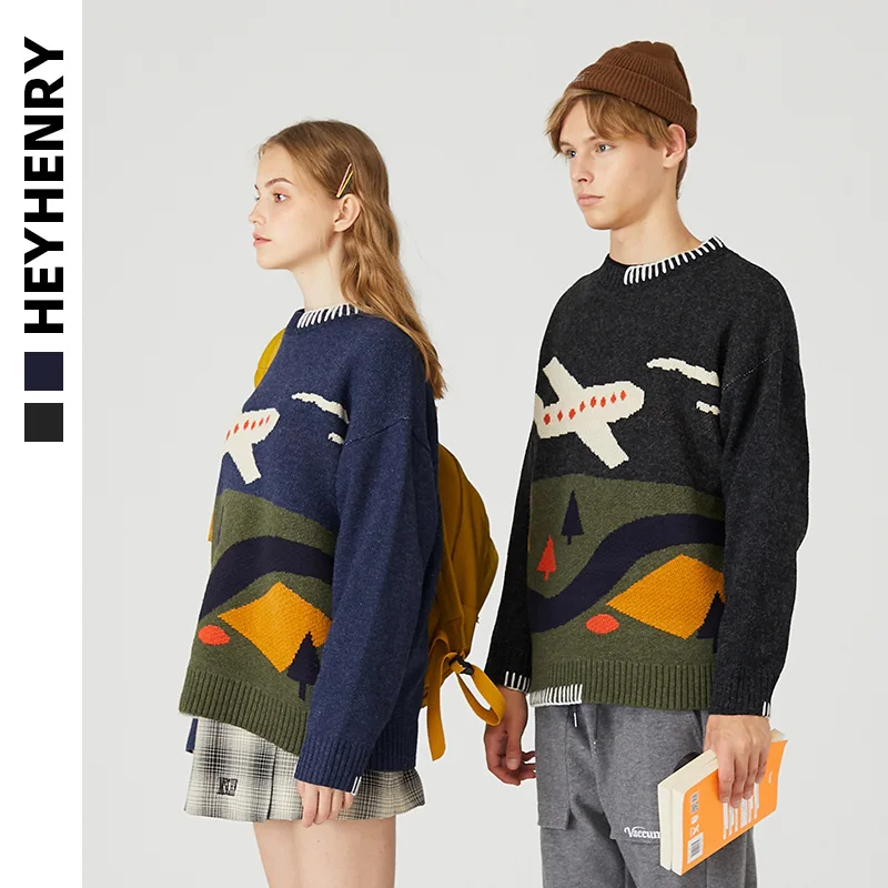 Модный брендовый оригинальный Свободный Мужской свитер пары бойфренда Guochao ins в гонконгском стиле youthfemale от AliExpress WW